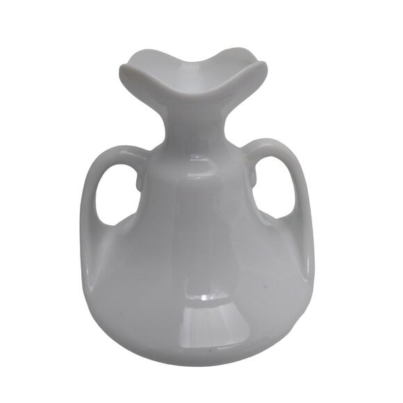 Art Nouveau Hand-painted Double-handled Porcelain Vase - Picture 2 of 4